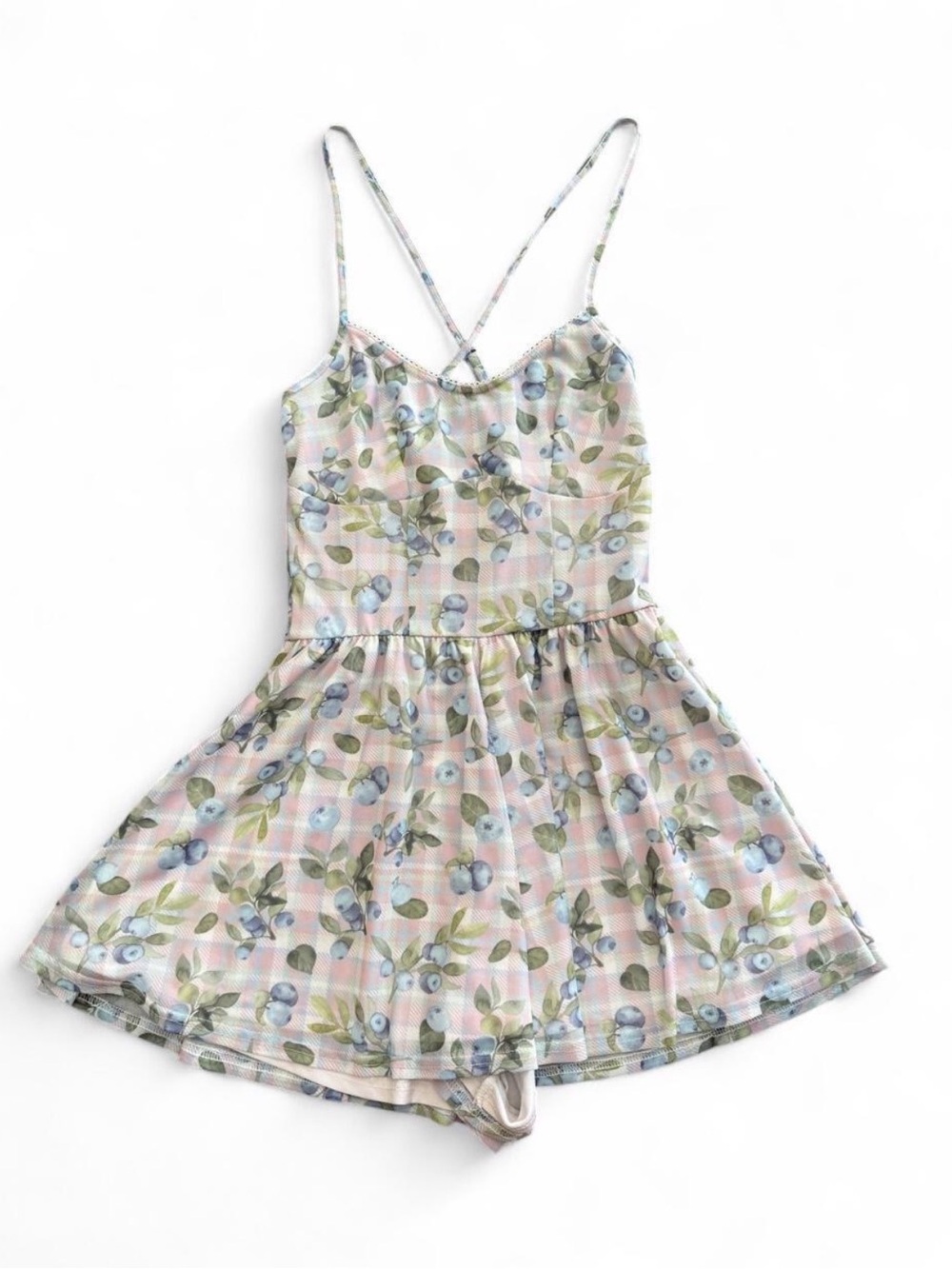 Urban Outfitters Pink Floral Plaid Romper